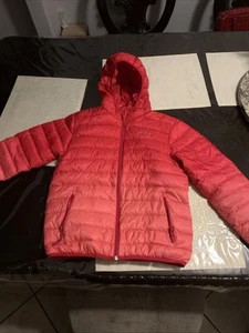 Eddie Bauer Puffer Chaqueta Mujer/Niña Abrigo Rosa Capucha Cremallera Acolchada Reversible 15559 - Imagen 1 de 5