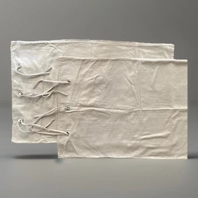 2 NAUTICA Standard Pillow Shams with Ties Grommets Beige - Image 1 of 4