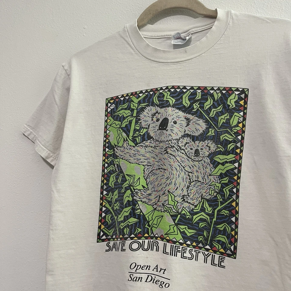 Camiseta Koala De Colección Grande L Conservación Naturaleza Camiseta Arte Abierto San Diego Promo Foto 1 de 4