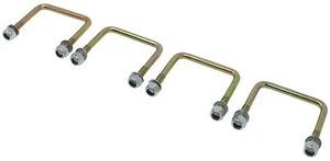 4 bulloni a U 70 x 76 mm più filo 30 mm M10 lavatrici ad alta trazione acciaio e dadi - Foto 1 di 2