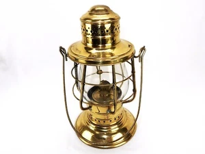 Universal Metal Brass Oil Lantern, Globe Guard, Swing Handle,  Vintage Railroad - Picture 1 of 14