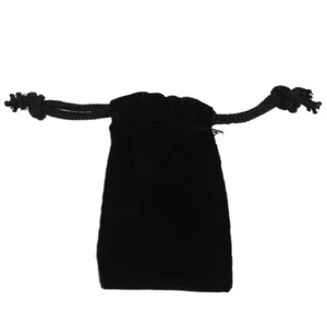 Black Velvet Deluxe Jewelry Pouch Drawstring Travel Gift Bag 12 Pcs 1.5" x 2.5" - Picture 1 of 5