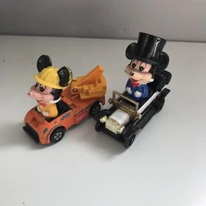 VINTAGE DISNEY TOMY DIE CAST MICKEY MOUSE FORD & Loader CAR No PD-9 & 10 - Picture 1 of 13