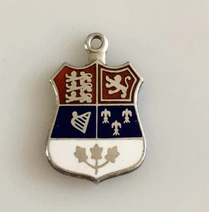 Vintage Ecco Sterling Silver Enamel COAT of ARMS Canada Shield Charm - Picture 1 of 2
