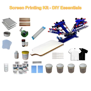 Kit de materiales de serigrafía hágalo usted mismo herramientas de mano escobilla de goma/raspador de tinta marco de tinta - Imagen 1 de 2