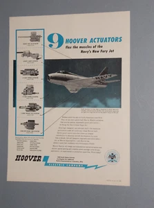 Hoover Electric Co. 1956 ANUNCIO PARA EL NORTE AMERICANO FJ-4 FURY JET FIGHTER - Imagen 1 de 1