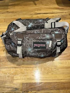 Vintage Jansport Seesack braun blau Blumen Reisen über Nacht 23" x 14" x 10" - Bild 1 von 7