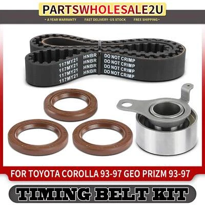 5 件定时皮带套件适用于丰田卡罗拉 Geo Prizm 1993 1994 1995 - 1997 L4 1.6L 燃气 — 第 1/4 张图片