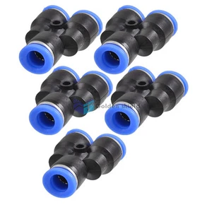 5Pcs 3 Ways 10mm to 10mm Y Style Coupler Tube Quick Joint Push in Fittings✦Kd - Picture 1 of 2