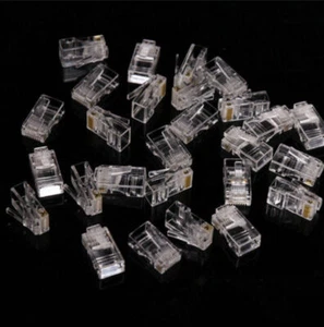 25 x connecteur réseau modulaire prise RJ45 pour têtes de câble solides UTP Cat5 Cat5e - Photo 1/5