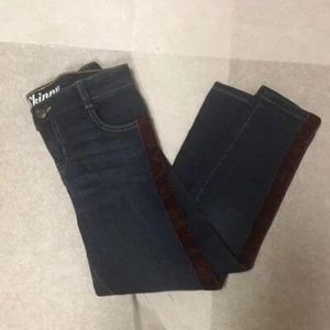 NWT Girls Crazy 8 Skinny Jeans Size 10 Blue Velvet Accent - Picture 1 of 4