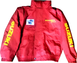 Suzuki GSXR Motorcycle Leather Jacket Motorbike Riding Jacket - Red - xl - Picture 1 of 3