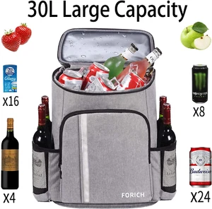 Leakproof Insulated Waterproof Backpack Cooler Bag, Lightweight Soft, 30 Cans - Picture 1 of 7