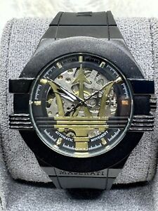 Beautiful MASERATI Potenza Automatic Movement Skeleton Dial  Men's Wrist Watch