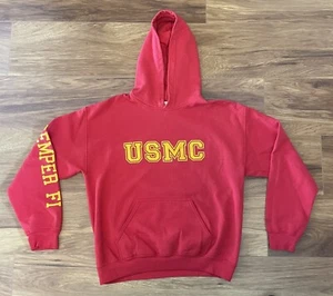 Vintage USMC Semper Fidelis Double Sided Sweatshirt Hoodie Size M - Picture 1 of 9