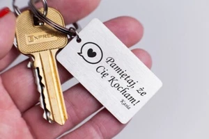 Custom Keyring engraved Valentine's Day Kocham Polish Wife Prezent po Polsku - Picture 1 of 1