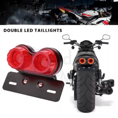 Universal Motorcycle LED Integrated License Plate Brake Tail Light Turn Signals - Image 1 of 4