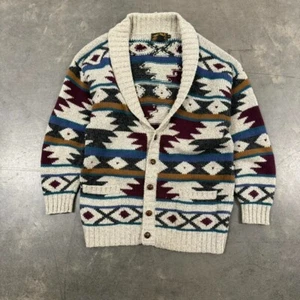 Suéter azteca vintage Eddie Bauer cuello chal talla M - Imagen 1 de 8