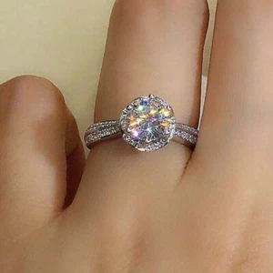 1.50 Ct White Treated Diamond Ring For Engagement VVS1 Certified! Christmas Gift - Picture 1 of 5