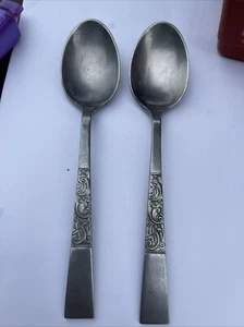 Vintage Nasco Valencia Stainless spoons flatware set of 2, Japan C - Picture 1 of 5