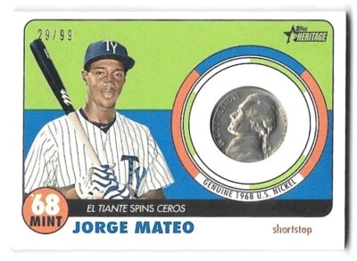 2017 Topps Heritage Minor League Edition 68 Mint Coins SP/99 Jorge Mateo #68M-JM - Image 1 of 2