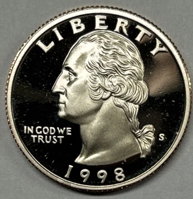 1998 S Proof Clad Washington Quarter From Proof Set With Free Shipping - Image 1 of 2