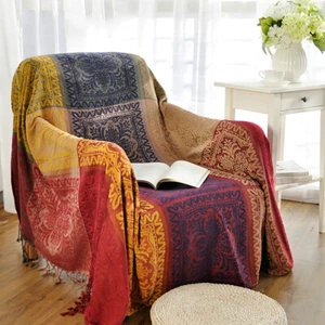 Large Chenille Bohemian Blanket Home Chair / Sofa / Bed Throws Warm Blanket WA - Picture 1 of 11