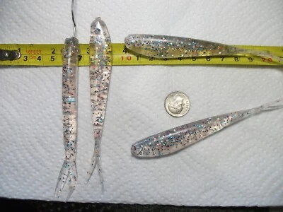 14-4 1/2"-crappie bass-panfish-soft minnow-jigs-grubs-bait-lure-split tail-fluke - Image 1 of 4