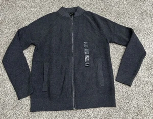 Banana Republic Damen Strick Bomber Jacke grau Stehkragen durchgehender Reißverschluss Taschen Q4 - Bild 1 von 9