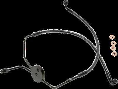 Kit de línea de freno delantero trenzado de diseño negro sin ABS Harley Road King 94-07 Foto 1 de 4
