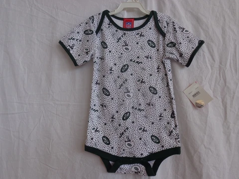 New York Jets Baby Infant Creeper Sleeper 3 Snap Inseam (Ball & Star)#2500 Cover