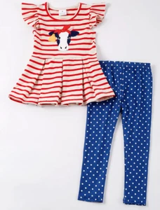 Honeydew Toddler Girl Farm Themed Two Piece Tunic And Pants Set Size 5 NEW - Picture 1 of 2
