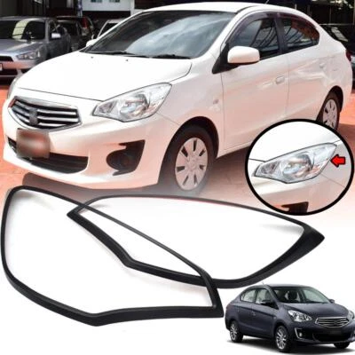 Se adapta a Mitsubishi Mirage G4 2013-2017 sedán lámpara de cabeza cubierta de luz negro mate Foto 1 de 4
