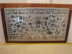 Rare! Vintage United States Bicentennial History Tin Lithograph Plaque. J Ligon - Picture 1 of 11