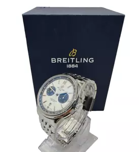 Breitling Premier B01 Chronograph Silver Dial Steel 42mm Men's Watch AB0118 - Picture 1 of 15