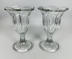 Glas Tulpe Eisbecher Parfait Gläser 6" hoch Soda Brunnen 2er Set - Bild 1 von 5