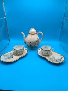 Japanese Kutani Eggshell Porcelain 5 Piece tea set - Picture 1 of 15