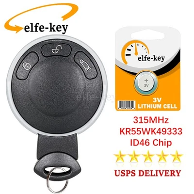 For 2007 2008 2009 2010 2011 2012 2013 2014 Mini Cooper Smart Remote Key Fob 3B - Image 1 of 4