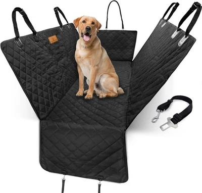 Dog Pet Car Seat Back Rear Cover Hammock Safety Protector Waterproof + Seat Belt - Image 1 of 4