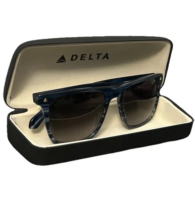 Очки солнцезащитные DELTA Airlines 481825 синие мраморные пластиковые унисекс в чехле 54-18-140 - Изображение 1 из 4