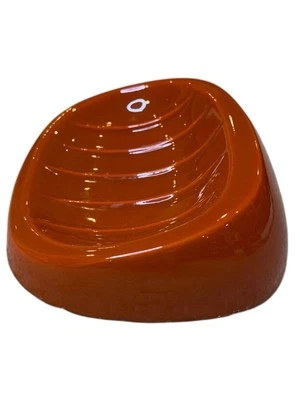 Jabonera vintage retro años 60/70 cerámica asimétrica naranja oxidada inclinada usada en excelente estado Foto 1 de 4