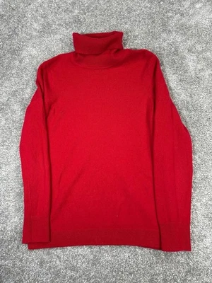 Suéter Talbots para mujer mediano pequeño rojo cachemir tejido cuello alto * Foto 1 de 4