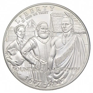 2007-P Unc Jamestown Commemorative Silver Dollar $1 *1448 - Picture 1 of 3