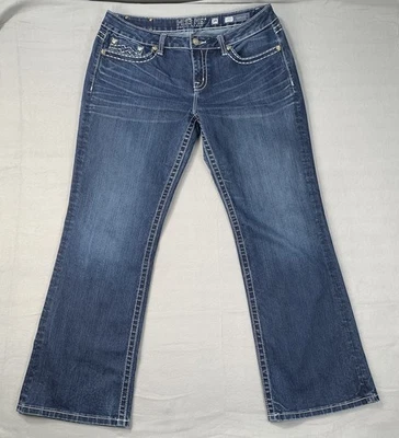 Pantalones de mezclilla Miss Me Easy Boot para mujer 34 bolsillos adornados corte boot azul 36x32 Foto 1 de 4