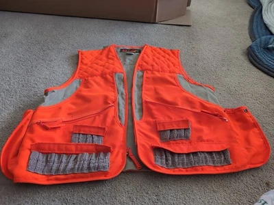 Avid Outdoors Blaze Orange Brown Hunting Vest Shell Holders Mens L Padded  - Image 1 of 4