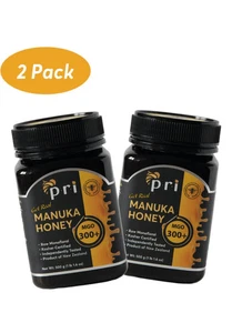 P.R.I New Zealand Raw Manuka Honey MGO 300+ Net Wt: 500 g 1 lb 1.6 oz (2 PACK) - Picture 1 of 6
