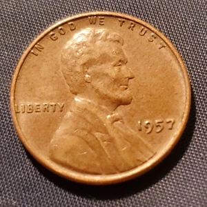 1957 Lincoln Wheat Penny No Mint Mark ERROR COIN "L" On Rim - Picture 1 of 2