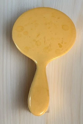 Hand Held Vanity Dresser Mirror Celluloid Beveled Glass Art Deco Retro - Image 1 of 4