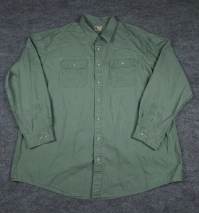 Camicia vintage LL Bean tela uomo XXXL-verde alto 100% cotone tasche bottoni - Foto 1 di 10