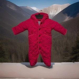 Ralph Lauren Baby Schneeanzug Größe 3 Monate Kapuze Scheune Wimpel Hot Pink Fleece - Bild 1 von 12